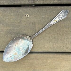 Vintage French Plate Silver Plate Pie Server Cake Server w/ Floral Design